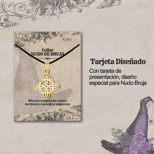 Collana Vintage con Ciondolo Nodo della Strega Placcato Oro Catena a Maglie Trendy Religiosa in Acciaio Inossidabile Regalo per Feste Motivo a Croce con Diamante - Product Image 4