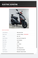 Scooter électrique 1500W 60V72V 60-70km/h, cyclomoteur pour adultes, 200kg, frein à disque double, pneu tubeless, commande Bluetooth