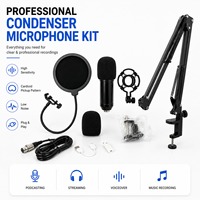 Microphone à condensateur de studio en métal cardioïde JINJUE MM112, kit complet avec support de bras NB35