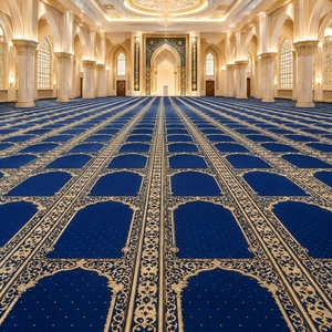 AUTOVI Tappeto da Preghiera <span class=keywords><strong>per</strong></span> Moschea Personalizzato a Strisce in Poliestere Tuftato Antiscivolo da Parete a Parete <span class=keywords><strong>per</strong></span> <span class=keywords><strong>Sala</strong></span> di Preghiera - Product Image 1