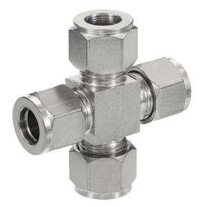 Raccord croisé à double ferrule en acier inoxydable <span class=keywords><strong>304</strong></span> 316 3000PSI 6000PSI - Product Image 1