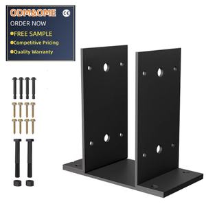 ฐานเสาคอนกรีตขนาด 8.5*8.5*4 นิ้ว สำหรับยึดเสาเหล็ก รั้วเหล็ก ฐานเสาเหล็กสีดำ พร้อมเดือยยึดพื้นดิน - Product Image 1