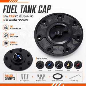 Bouchon de réservoir de carburant à dégagement rapide en alliage d'aluminium CNC pour moto de course <span class=keywords><strong>KTM</strong></span> Duke <span class=keywords><strong>125</strong></span> 200 <span class=keywords><strong>RC</strong></span> <span class=keywords><strong>125</strong></span> 200 390 - Product Image 6