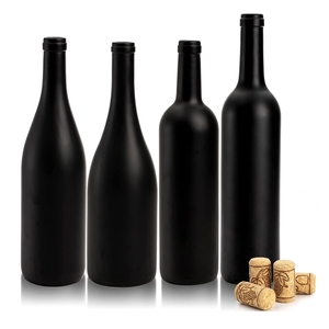 Botellas <span class=keywords><strong>de</strong></span> vino <span class=keywords><strong>de</strong></span> vidrio recubiertas <span class=keywords><strong>de</strong></span> mate negro vacías <span class=keywords><strong>de</strong></span> 750ml con botellas <span class=keywords><strong>de</strong></span> <span class=keywords><strong>licor</strong></span> <span class=keywords><strong>de</strong></span> corcho Burdeos para vino <span class=keywords><strong>casero</strong></span>, árbol <span class=keywords><strong>de</strong></span> botella - Product Image 1