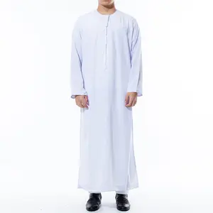Vendita calda abbigliamento etnico medio oriente Oman abito da uomo in poliestere girocollo abito arabo turco uomo thobes abbigliamento islamico