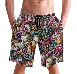 mesh lining shorts for men with letter printing for promotion men's beach shorts fun summer surf shorts