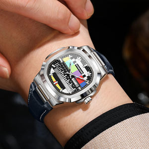 นาฬิกาข้อมือหนังผู้ชายทรงกลมควอตซ์ ดีไซน์เฉพาะกลุ่มแฟชั่น Binbond 1984 สไตล์ใหม่ ปฏิทินคู่ สไตล์ธุรกิจ กันน้ำ 30 เมตร - Product Image 3