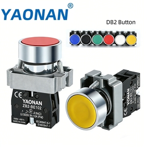 Interrupteur à bouton-poussoir YaoNan DB2-BA42/XB2-BA42 étanche IP65 10A 1NO 22mm avec borne à vis en métal argenté pour appareils électroménagers - Product Image 4