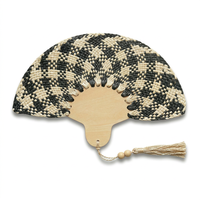 Éventail de mariage personnalisé en bambou fait main avec pompon, logo personnalisé pour cadeau de fête nuptiale
