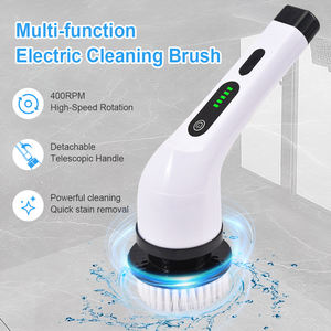 Brosse de nettoyage électrique réglable avec manche télescopique et plusieurs têtes de brosse pour nettoyer les sols, les fenêtres et les carreaux - Product Image 3