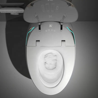 WC intelligent à chasse automatique avec lumière nocturne, à poser au sol, cuvette allongée, en céramique