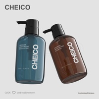 Flacon de lotion en plastique PET blanc brillant avec pompe à lotion, design sérigraphié pour gel douche, après-shampoing, shampoing, savon liquide, grand format