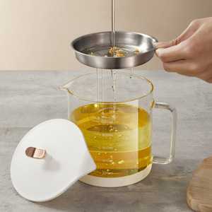 HeDou Oil Filter Jar 1600ml With Lid For Home Use - Product Image 1