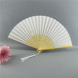 Abanico de mano personalizado blanco con logo impreso, abanicos de pestañas personalizados para boda, abanico de papel japonés portátil en blanco - Product Image 5
