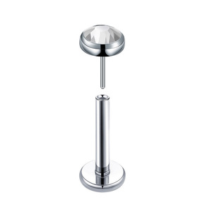 Joyería para <span class=keywords><strong>Piercing</strong></span>, Pendientes de Titanio con Bisel de Cuarzo para <span class=keywords><strong>Piercing</strong></span> Rook, Joyería Corporal de Titanio sin Rosca, <span class=keywords><strong>Piercing</strong></span> de Nariz, Biocompatibilidad - Product Image 5