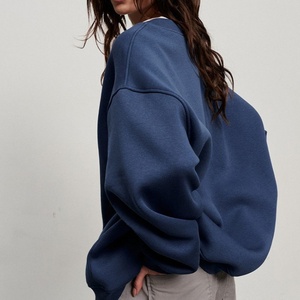 Maglioncino Oversize in pile Oversize da donna autunno inverno nuovo stile di strada stile Oversize massello ampio girocollo felpe - Product Image 4