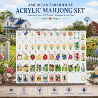 Set Mahjong Akrilik Manor Farm Flowers Harvest Wheat - Tahan Lama, Tahan Air, Buatan Tangan, Ramah Lingkungan, Hiburan Poker