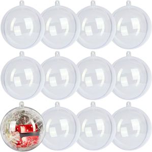Factory Clear Transparent Plastic Hollow Round Ball <b>Beaded</b> Sequined Design Environment-Friendly Hanging Christmas Tree Ornament - Product Image 1