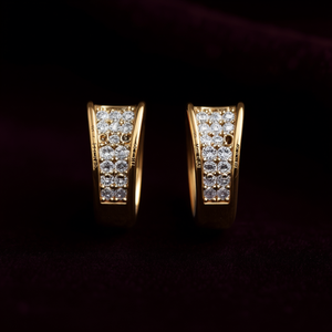 Orecchini a Cerchio da Donna con Micro Pavé di Zirconi e Design Traforato, Gioielli alla Moda - Product Image 2
