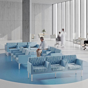 Sofá de Dos Plazas de Diseño Contemporáneo con Estructura de Madera y Tapicería de Tela para Salas de Espera de Hospitales, Clínicas y Oficinas - Silla Pública Fácil de Limpiar - Product Image 1