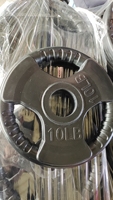 Plaque d'haltérophilie ronde durable, bon marché, 10lb, 45lb, en fonte et recouverte de caoutchouc, pour salle de sport, vente commerciale
