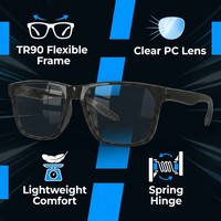 Lunettes de sport anti-lumière bleue rectangulaires personnalisées OEM pour hommes et femmes, idéales pour le temps devant les écrans au bureau, durables, option TR90 K502-07, faible MOQ