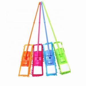 Manche de fer télescopique en microfibre, pas cher, longue durée, facile à nettoyer, humide et sec, balai plat pour sols en Chenille - Product Image 1