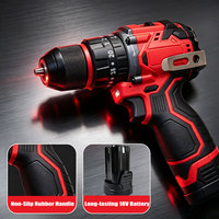 Perceuse à colonne sans fil 18V 800W au lithium, sans balais, rechargeable, multi-vitesses, qualité professionnelle, mandrin sans clé 13mm, réversible