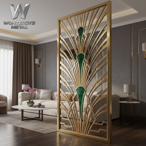 Panel Divisor de Pared Moderno y Minimalista Personalizado, Biombo de Acero Inoxidable 304 201 Dorado para Diseño de Villas y Hoteles - Product Image 4