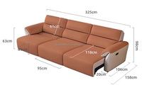 Ensemble de canapé en cuir électrique moderne de première classe Canapé réglable multifonctionnel extensible Télécommande sans fil pour canapé intelligent
