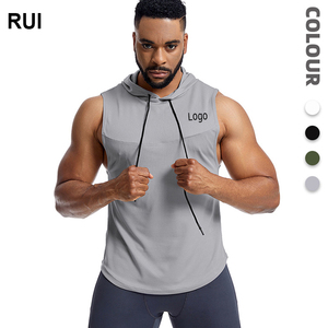 RUIQUWIN, venta al por mayor, chaleco deportivo de alta elasticidad para hombre, chaleco deportivo transpirable de malla, chaleco sin mangas con capucha, chaleco de baloncesto personalizado - Product Image 1