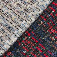 Offre Spéciale Vêtement Personnalisable Acrylique Polyester Fantaisie Fils Doux Élégant Hiver Tweed Tissu Pour Costume Uniforme