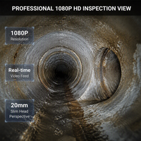 Caméra d'inspection de canalisation HD 9 pouces 20 mm 1080P étanche IP68 avec DVR