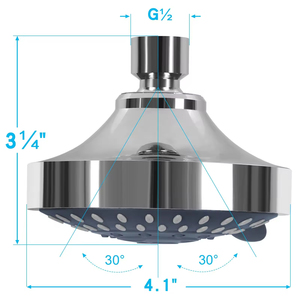 Cabezal de ducha fijo de buena calidad, cabezal de ducha cromado de plástico ABS redondo para baño de 5 ajustes - Product Image 4