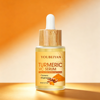 Sérum Visage Hydratant Anti-Âge au Curcuma Végétalien 30ml, à l'Hamamélis et Vitamine C, Réducteur de Pores, Marque Blanche