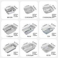 Conteneur jetable en aluminium n°1, n°2, n°6a, n°12, F1, F2, F3, F4, multi-pack 1 lb, 2 lb, 2,25 lb pour la restauration britannique et les dîners du dimanche