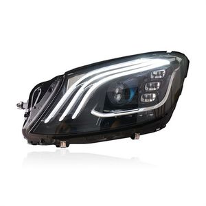 Pour Mercedes W222 (2014-2017) – Ensemble <span class=keywords><strong>de</strong></span> phares modifiés avec emblème Classe S, cadran LED et lentille <span class=keywords><strong>de</strong></span> clignotant - Product Image 2