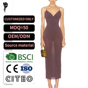 Nouvelles arrivées printemps : Robe de bal élégante et modeste pour femme, robe longue droite en popeline à fines bretelles sexy pour soirée - Product Image 1