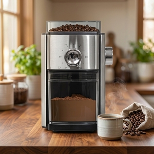 <span class=keywords><strong>Molinillo</strong></span> de Café Compacto Cuadrado con Muelas Planas, Tanque de Granos de 14g, Temporizador y Apagado Automático, para Uso Doméstico, Venta al por Mayor - Product Image 3