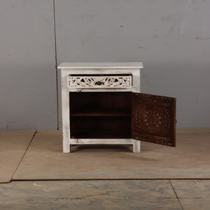 Mesa de Noche de Madera con Acabado Liso y Cajón de Almacenamiento, Mueble Elegante para Dormitorio, Ideal para Hoteles, Apartamentos y Hogares, Suministro al por Mayor - Product Image 3