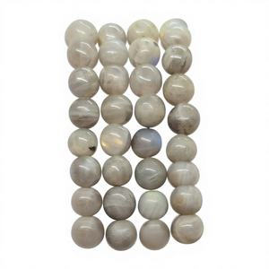 Perles de pierre d'iolite grises bleues rondes lisses naturelles Perles en vrac pour la fabrication de bijoux Bracelet Collier Perlé - Product Image 1