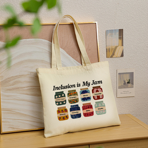 1ชิ้นรวมเป็นกระเป๋าผ้าแคนวาสลายแยมของฉันกระเป๋าสะพายไหล่สำหรับช้อปปิ้งแบบใช้ซ้ำได้ของผู้หญิงวินเทจ - Product Image 5