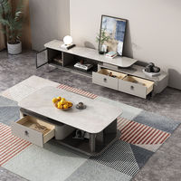 Nouveauté 2024 - Ventes chaudes - Design de luxe tendance - Vente en gros - Grand meuble TV en bois - Ensemble de meubles de salon - Table basse moderne pour la maison