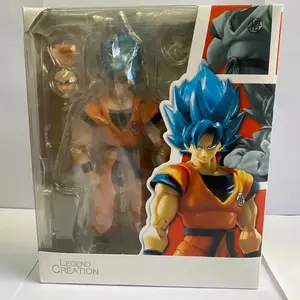 Anime super saiyan blue hair WD movable goku action figure PVC collection model toy for gifts