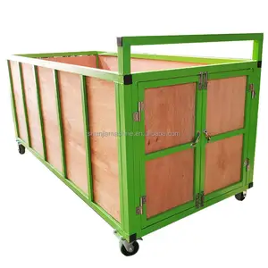 Carrito de almacenamiento de desechos de aluminio, carrito de utilidad de madera para trabajos pesados, personalizado, 2 toneladas - Product Image 3