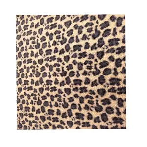 polyester print faux sheep lamb skin fur in leopard design fabric for garments toys