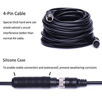 Câble de connecteur 4 broches Podofo 10M/15M/20M pour caméra de recul de voiture, moniteur de voiture, camion