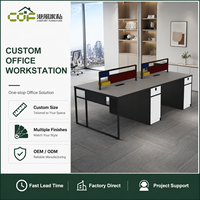Poste de travail modulaire ergonomique pliable pour 4 personnes - Bureau commercial moderne 4 places avec rangement
