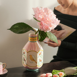 Vaso in Ceramica a Doppia Faccia con Notturna e Rosa Disegnati a Mano, Ispirato ad Oscar Wilde, Vaso Creativo Ornamento da Tavolo per Soggiorno - Product Image 3