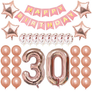 Globos de <span class=keywords><strong>feliz</strong></span> <span class=keywords><strong>cumpleaños</strong></span> estilo oro rosa 18th 21th 30th 40th 50th Age decoraciones para fiesta de <span class=keywords><strong>cumpleaños</strong></span> - Product Image 4